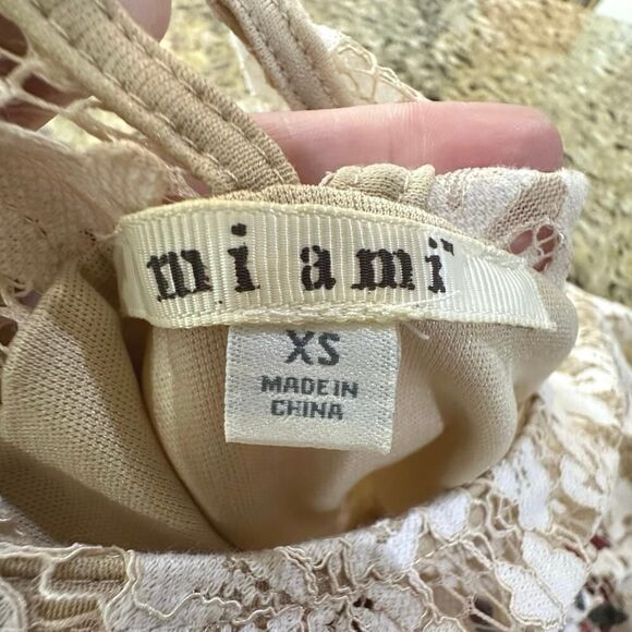 Mi Ami Ivory Lace Overlay Embroidered Floral Bridal Fairy Romantic Dress Size XS - Picture 16 of 16